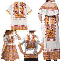 Slovakia Costume Family Matching Off Shoulder Maxi Dress and Hawaiian Shirt Traditional Folk Pattern
