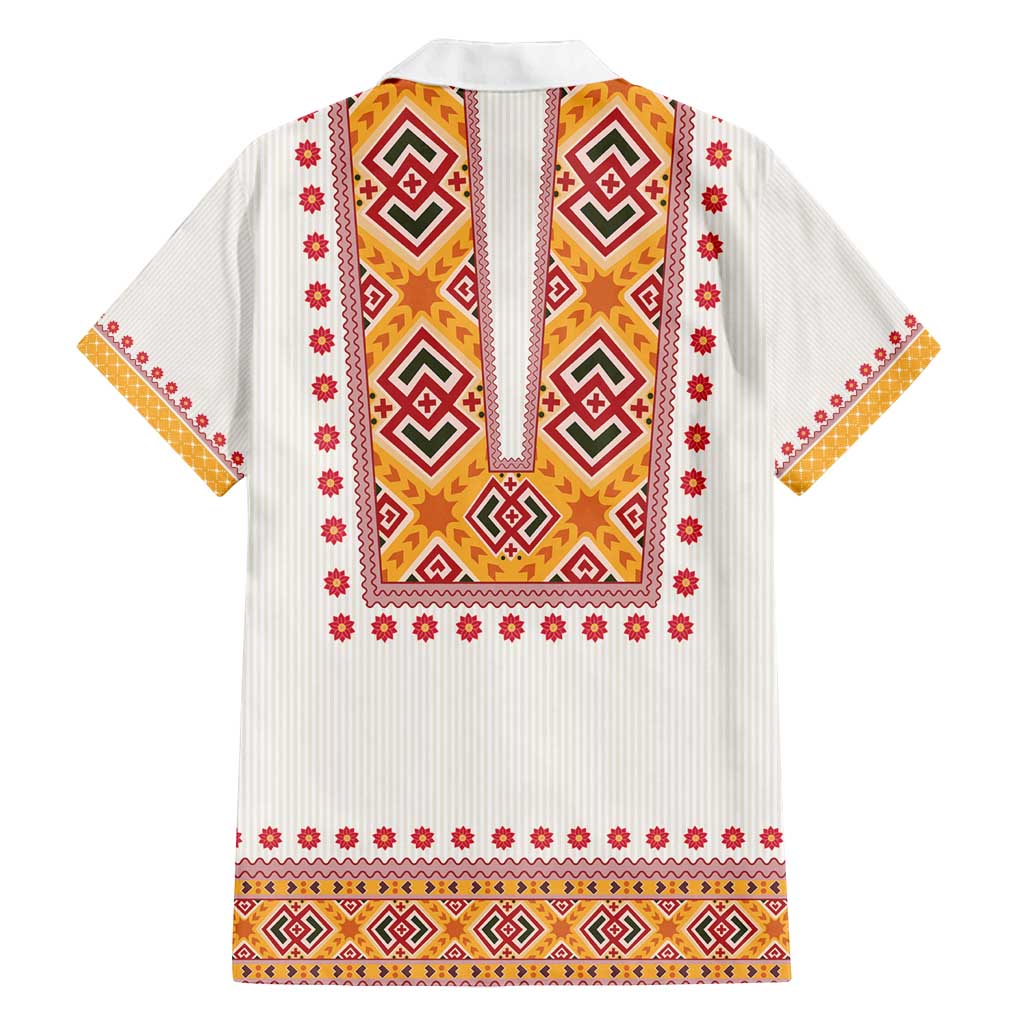 Slovakia Costume Family Matching Off Shoulder Short Dress and Hawaiian Shirt Traditional Folk Pattern