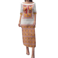 Slovakia Costume Family Matching Puletasi and Hawaiian Shirt Traditional Folk Pattern