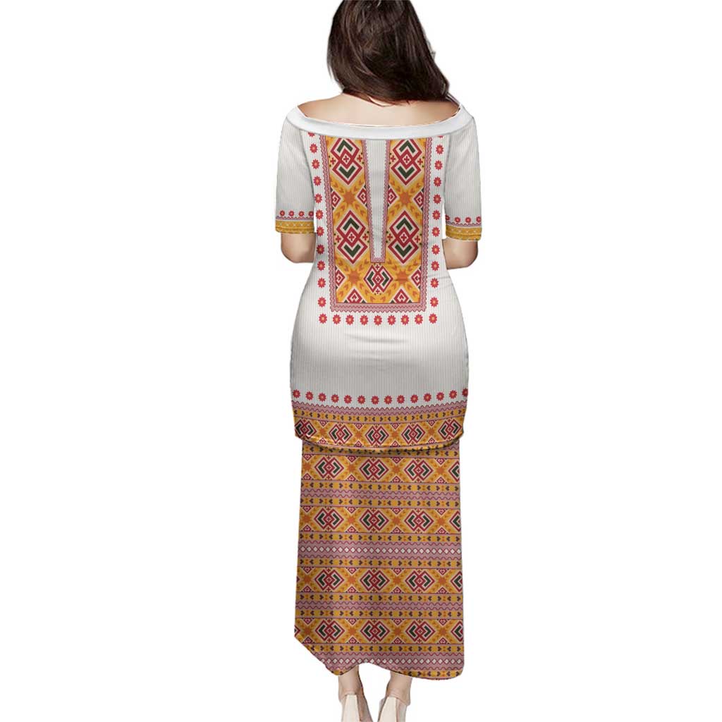 Slovakia Costume Family Matching Puletasi and Hawaiian Shirt Traditional Folk Pattern