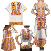 Slovakia Costume Family Matching Summer Maxi Dress and Hawaiian Shirt Traditional Folk Pattern
