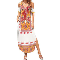 Slovakia Costume Family Matching Summer Maxi Dress and Hawaiian Shirt Traditional Folk Pattern