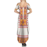 Slovakia Costume Family Matching Summer Maxi Dress and Hawaiian Shirt Traditional Folk Pattern