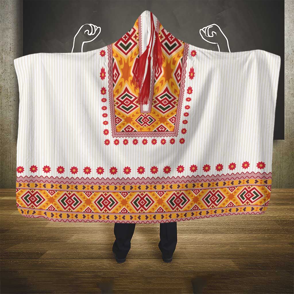 Slovakia Costume Hooded Blanket Traditional Folk Pattern