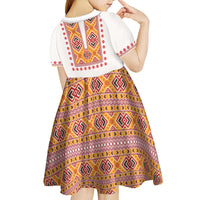 Slovakia Costume Kid Short Sleeve Dress Traditional Folk Pattern