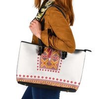 Slovakia Costume Leather Tote Bag Traditional Folk Pattern