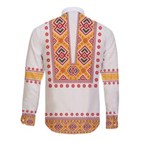 Slovakia Costume Long Sleeve Button Shirt Traditional Folk Pattern
