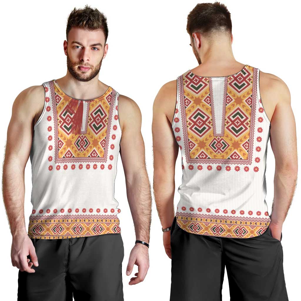Slovakia Costume Men Tank Top Traditional Folk Pattern