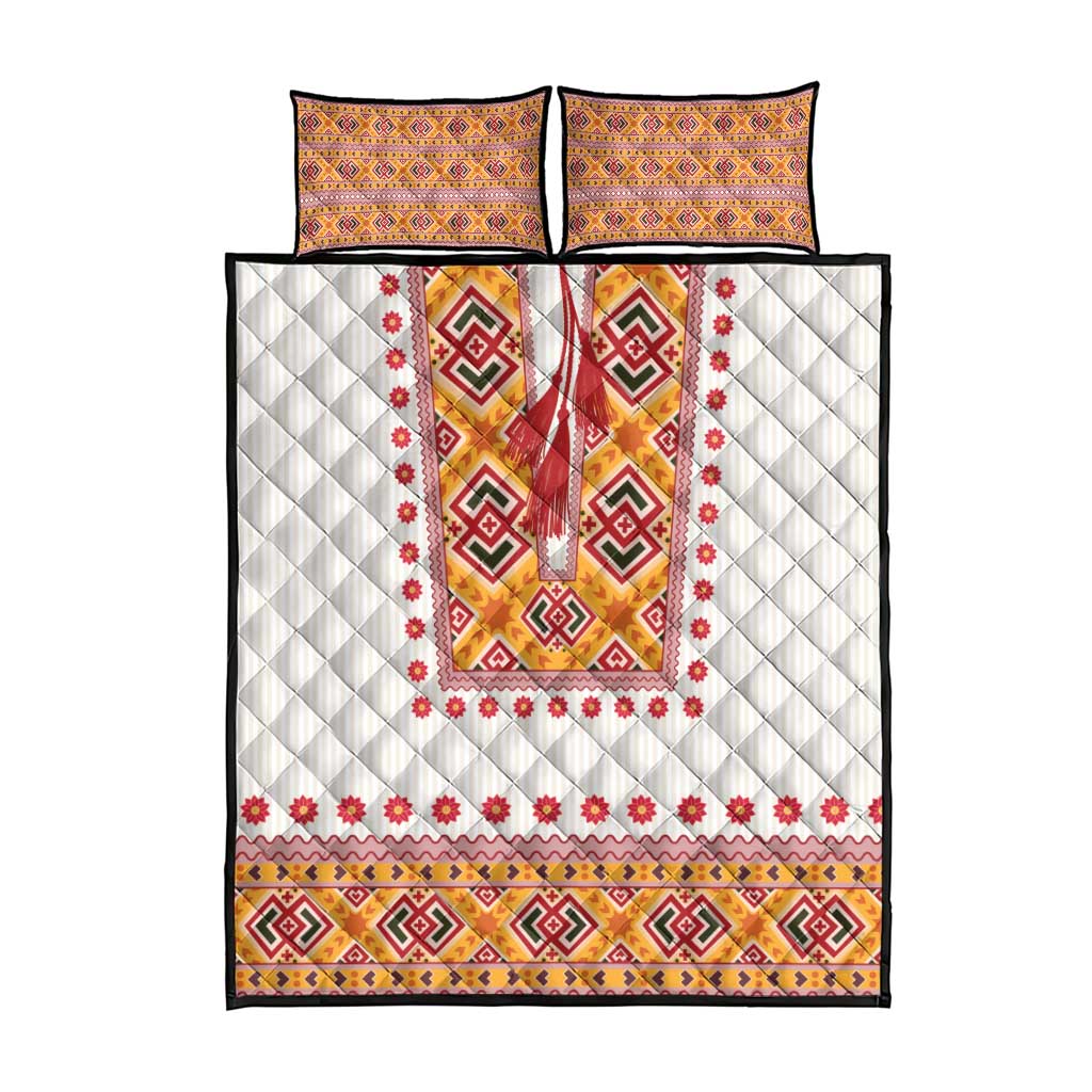 Slovakia Costume Quilt Bed Set Traditional Folk Pattern