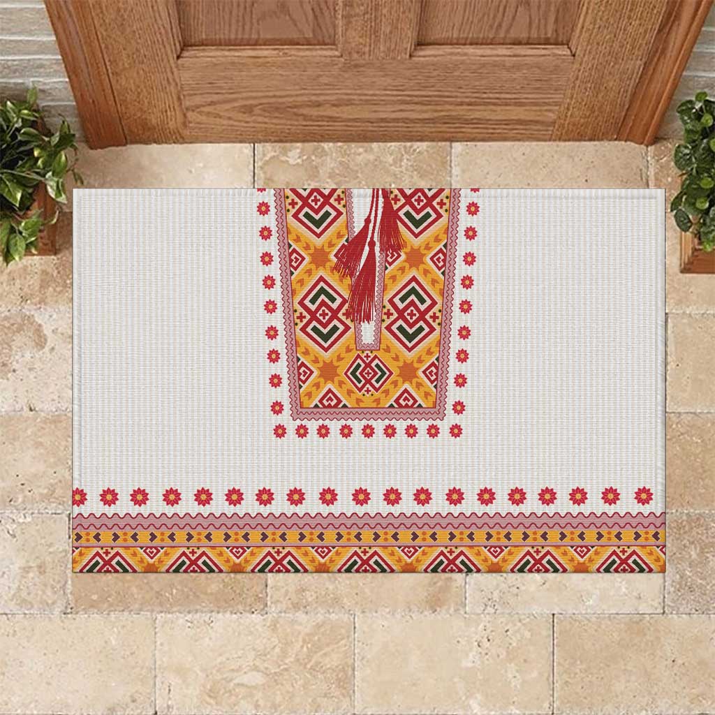 Slovakia Costume Rubber Doormat Traditional Folk Pattern