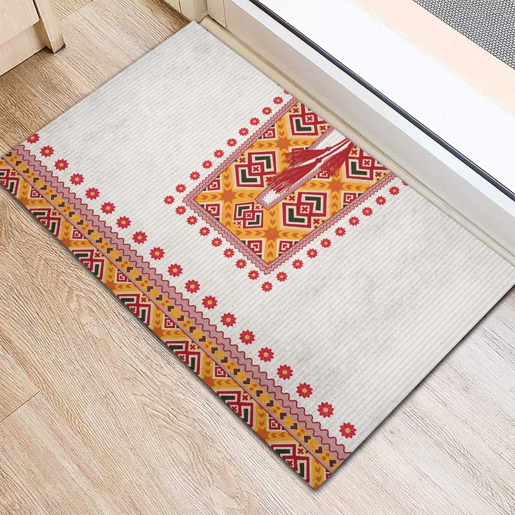 Slovakia Costume Rubber Doormat Traditional Folk Pattern