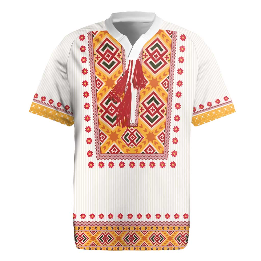 Slovakia Costume Rugby Jersey Traditional Folk Pattern