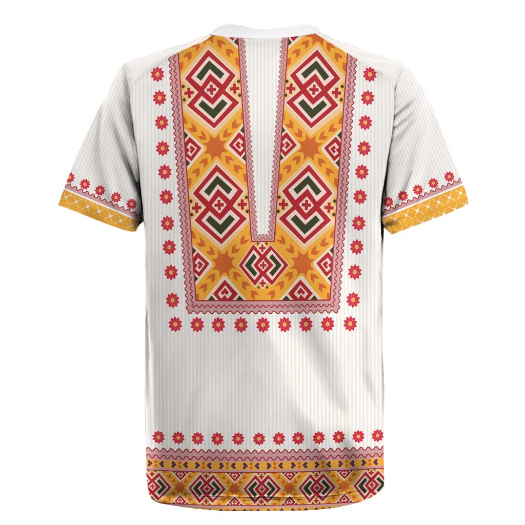 Slovakia Costume Rugby Jersey Traditional Folk Pattern