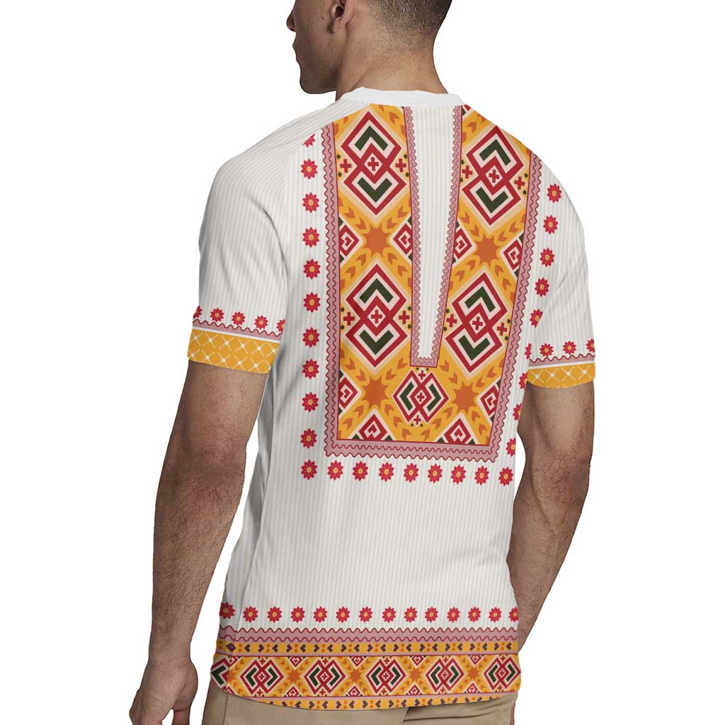 Slovakia Costume Rugby Jersey Traditional Folk Pattern