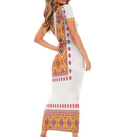 Slovakia Costume Short Sleeve Bodycon Dress Traditional Folk Pattern