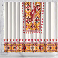 Slovakia Costume Shower Curtain Traditional Folk Pattern