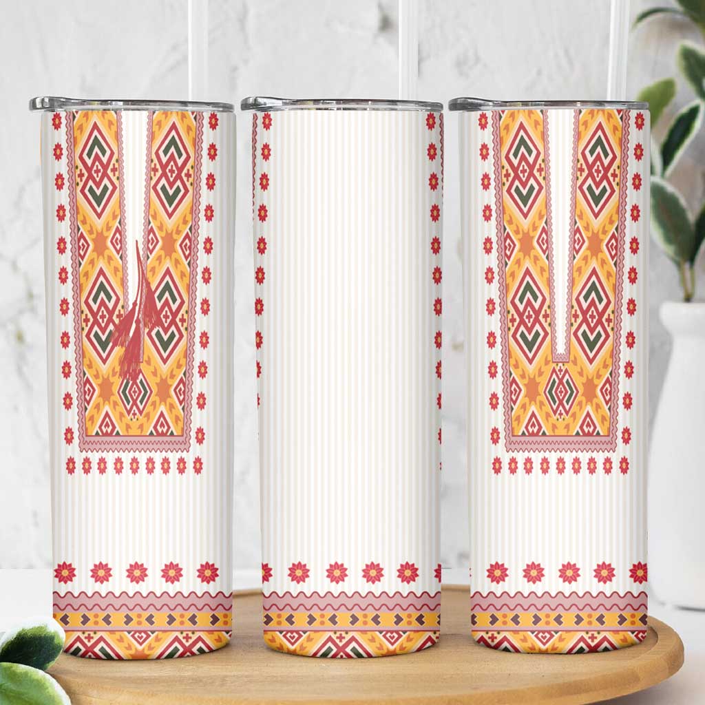 Slovakia Costume Skinny Tumbler Traditional Folk Pattern