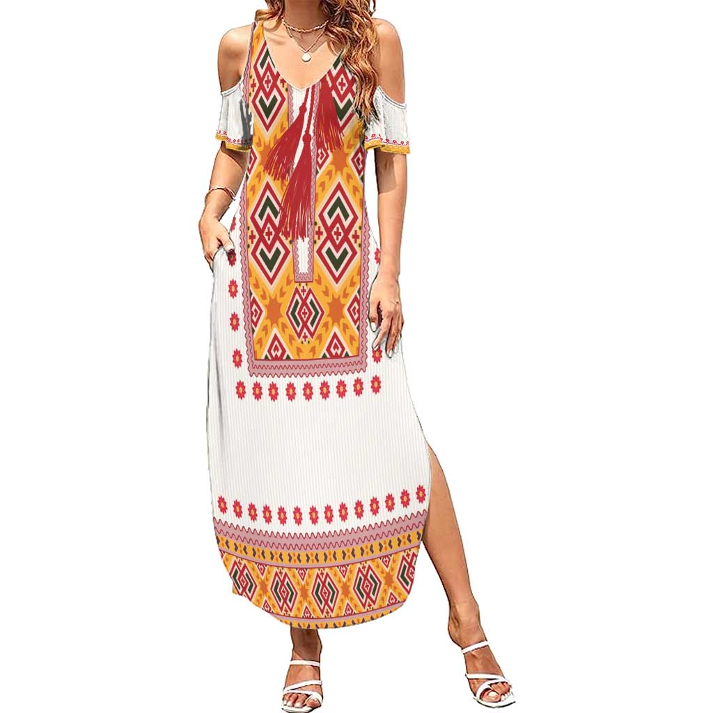 Slovakia Costume Summer Maxi Dress Traditional Folk Pattern