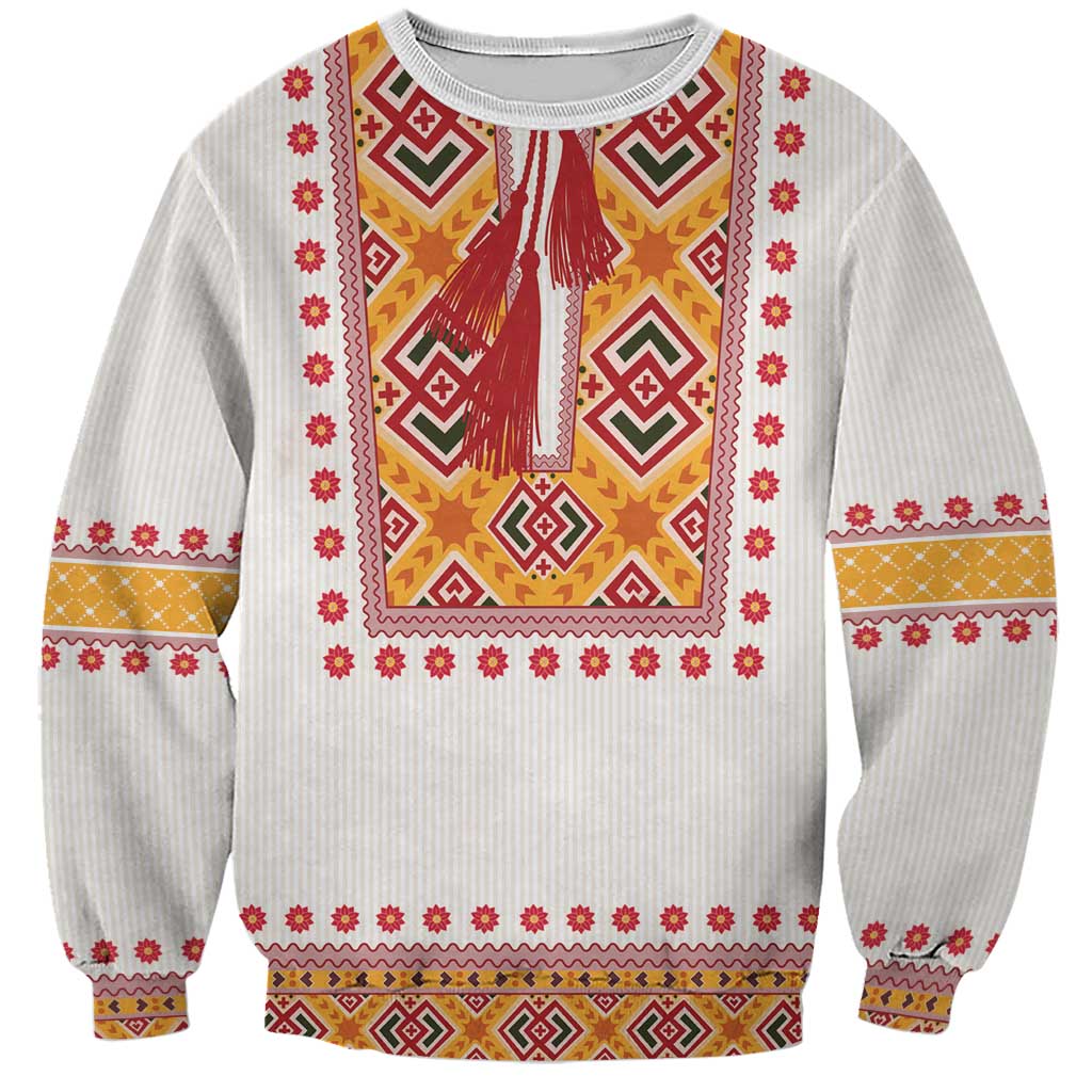 Slovakia Costume Sweatshirt Traditional Folk Pattern