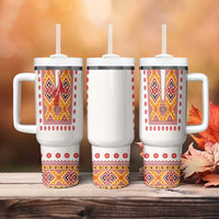 Slovakia Costume Tumbler With Handle Traditional Folk Pattern