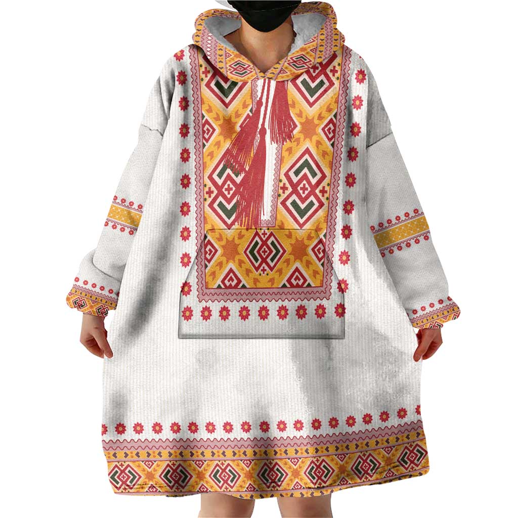 Slovakia Costume Wearable Blanket Hoodie Traditional Folk Pattern