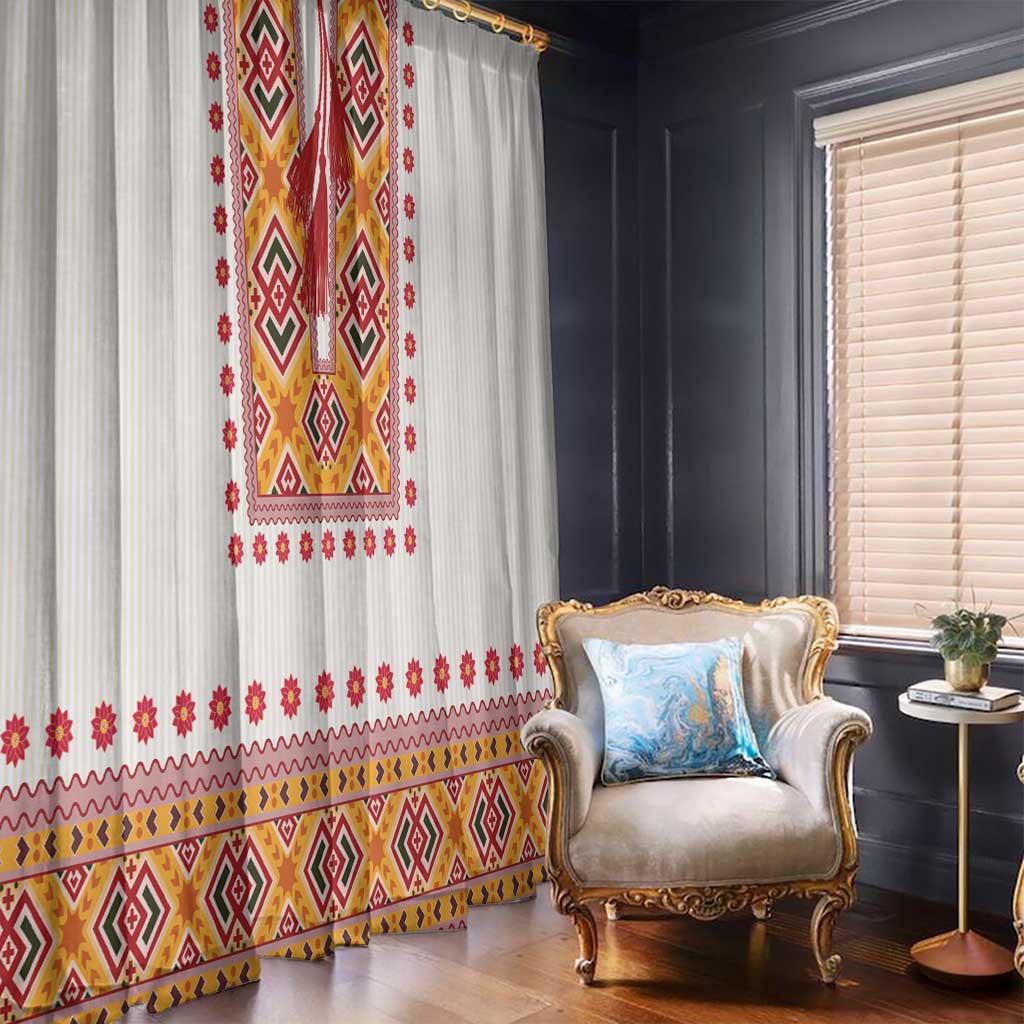 Slovakia Costume Window Curtain Traditional Folk Pattern