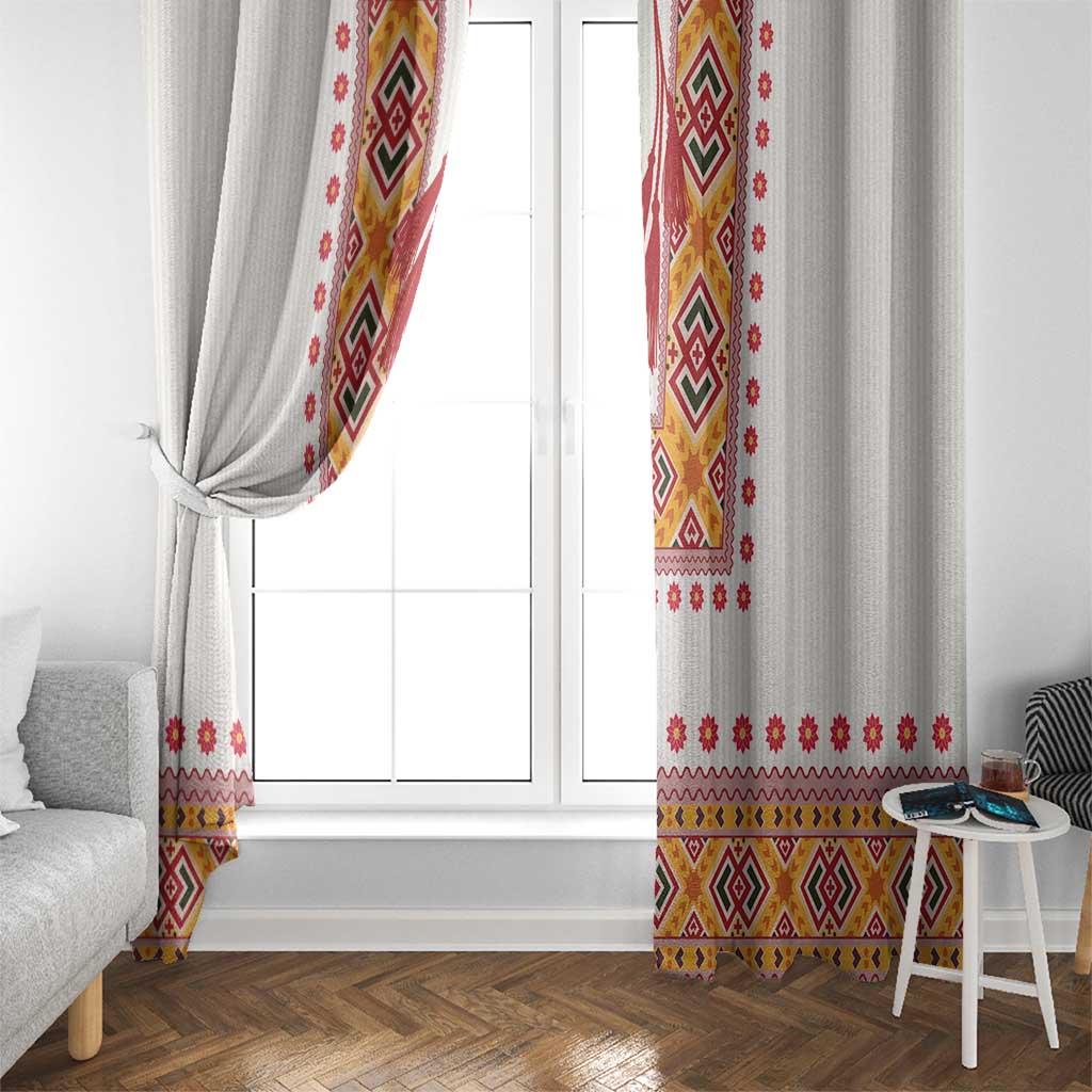 Slovakia Costume Window Curtain Traditional Folk Pattern