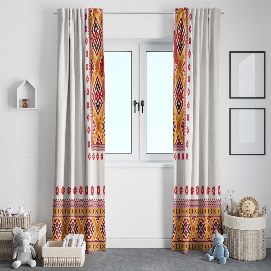 Slovakia Costume Window Curtain Traditional Folk Pattern