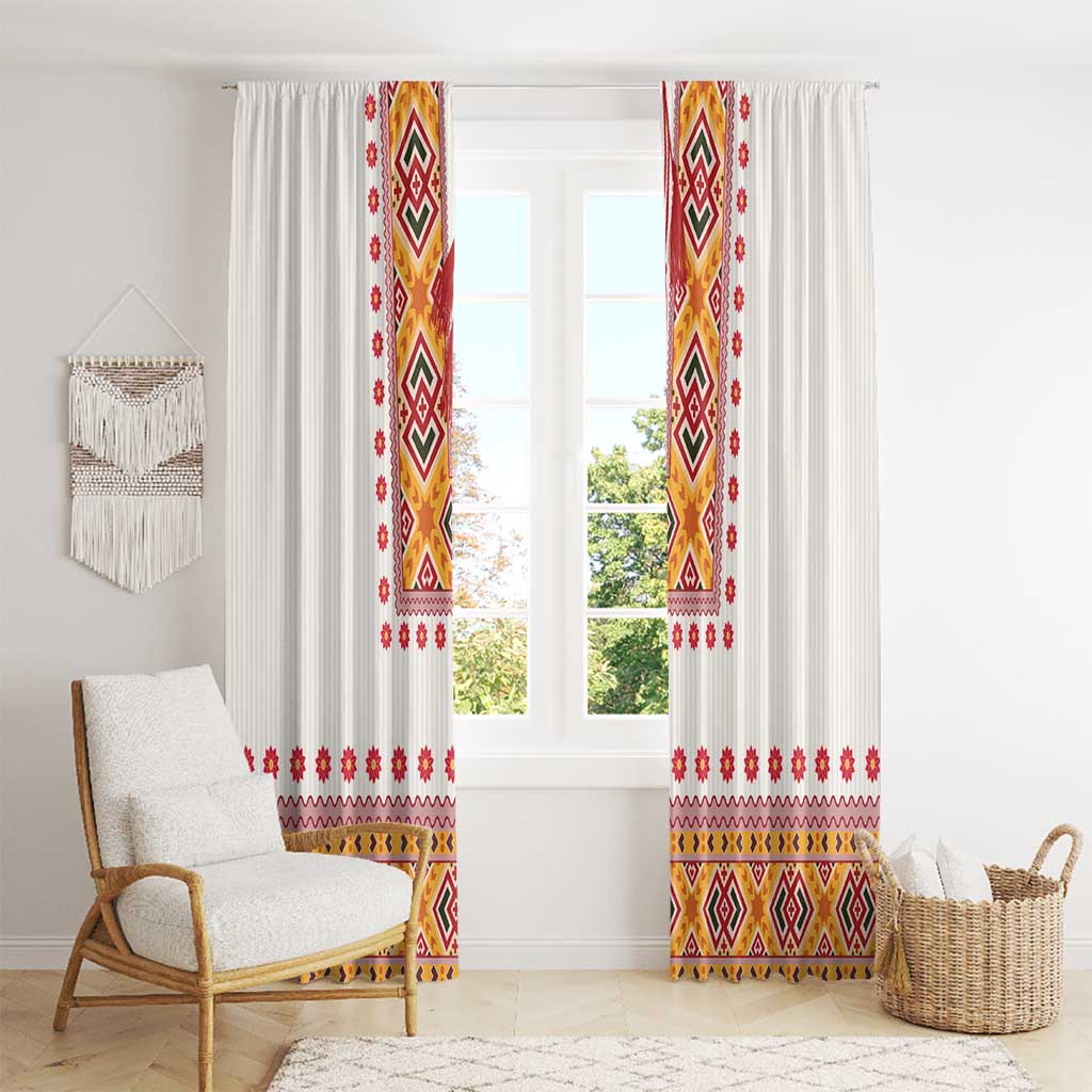 Slovakia Costume Window Curtain Traditional Folk Pattern