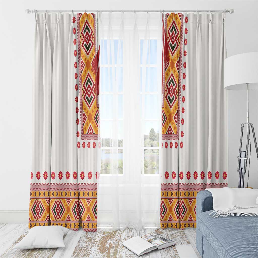 Slovakia Costume Window Curtain Traditional Folk Pattern