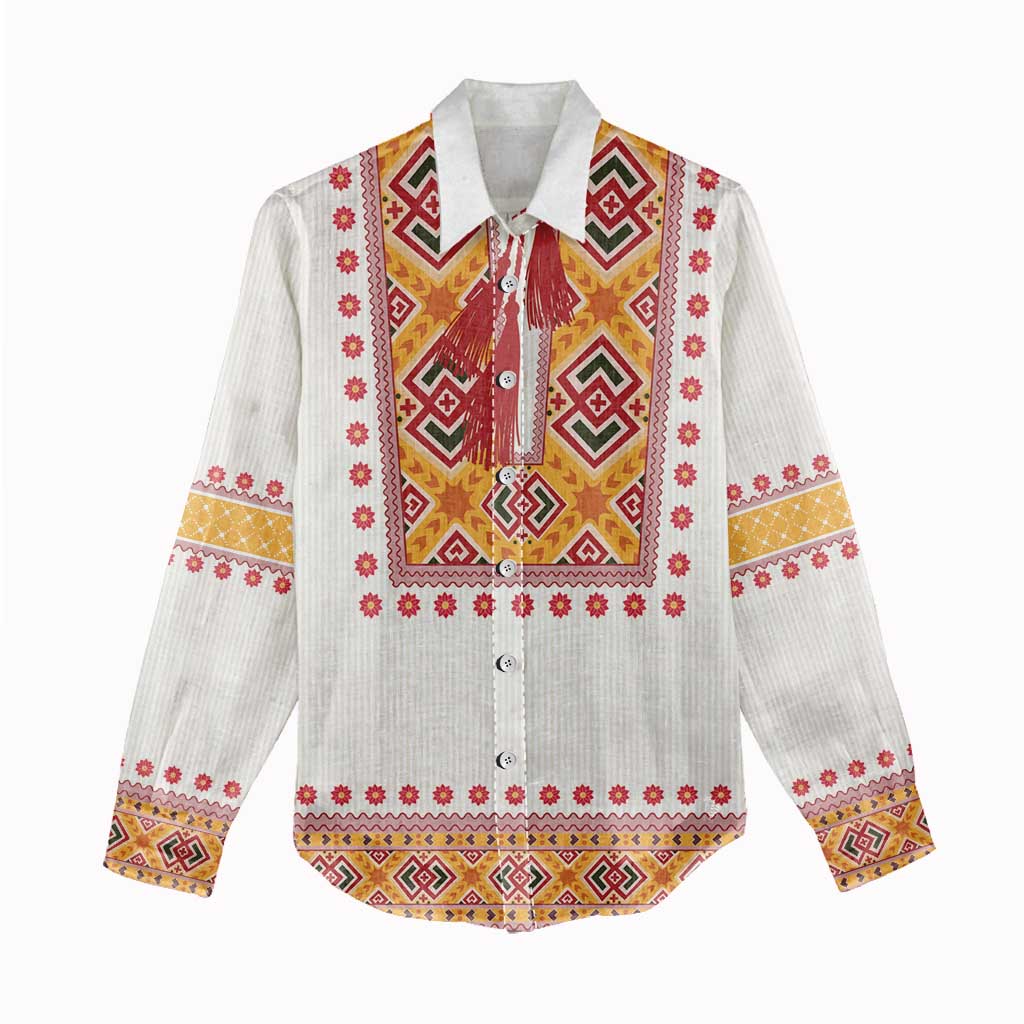 Slovakia Costume Women Casual Shirt Traditional Folk Pattern