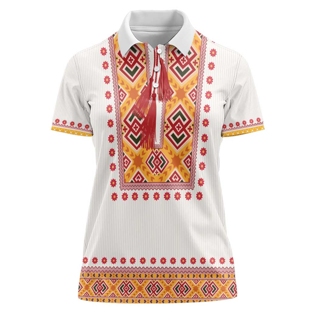 Slovakia Costume Women Polo Shirt Traditional Folk Pattern