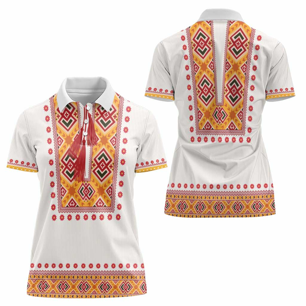 Slovakia Costume Women Polo Shirt Traditional Folk Pattern