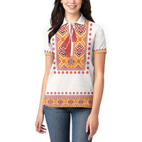 Slovakia Costume Women Polo Shirt Traditional Folk Pattern
