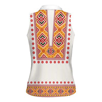 Slovakia Costume Women Sleeveless Polo Shirt Traditional Folk Pattern