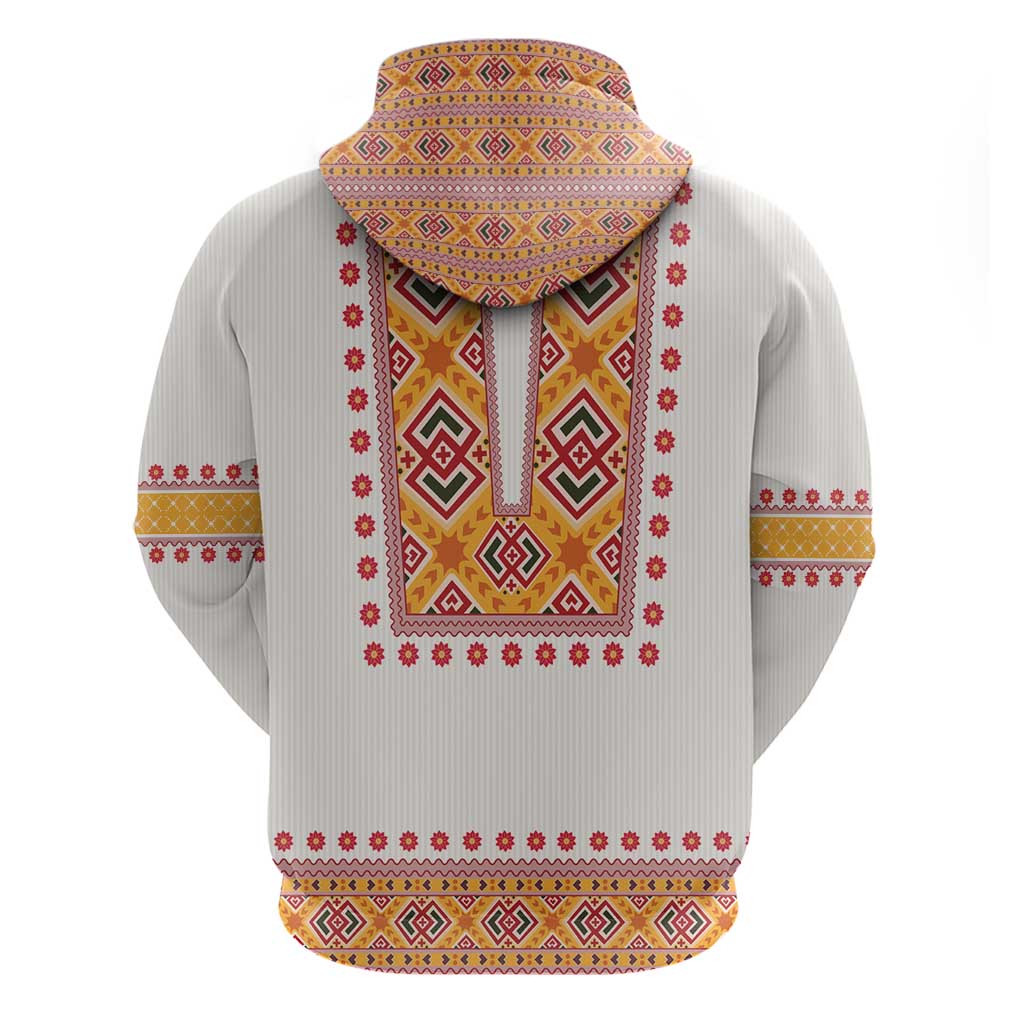 Slovakia Costume Zip Hoodie Traditional Folk Pattern