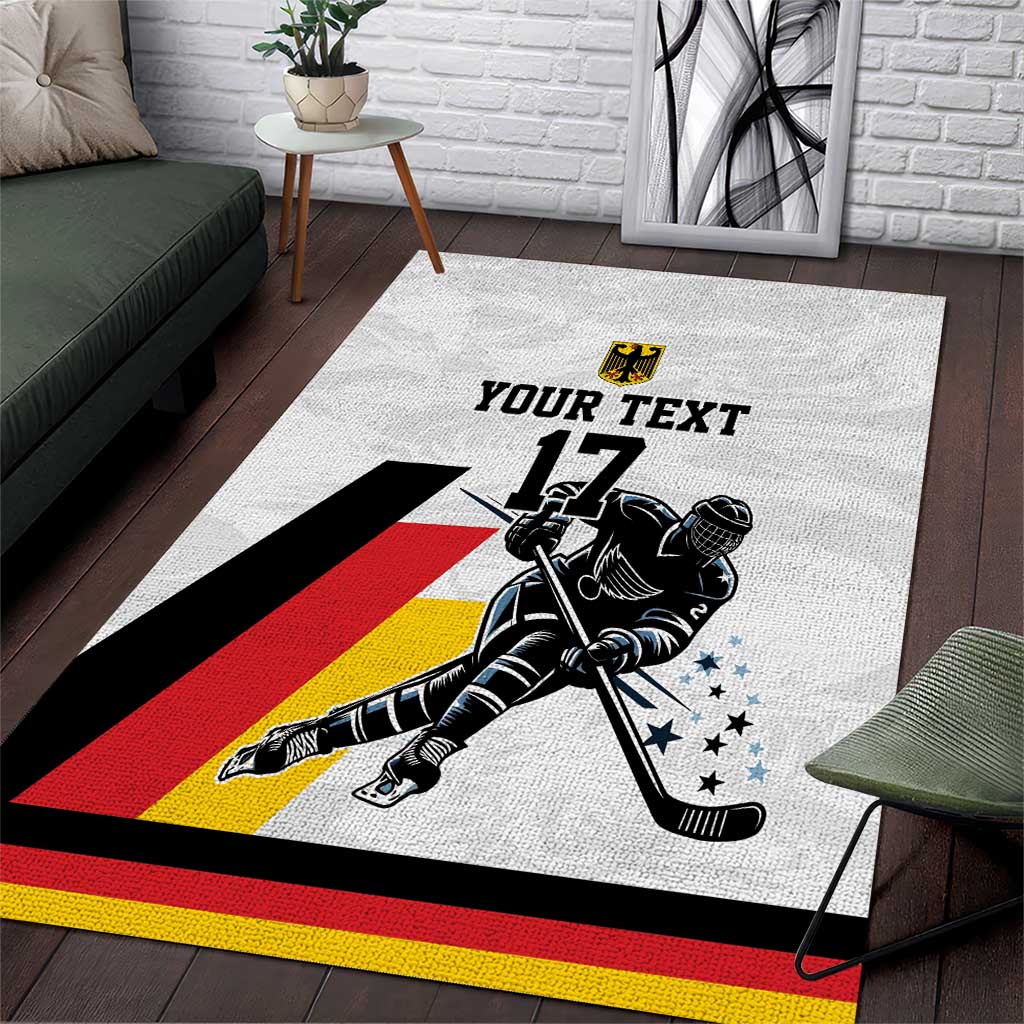 Custom Germany Ice Hockey Area Rug Retro Jersey
