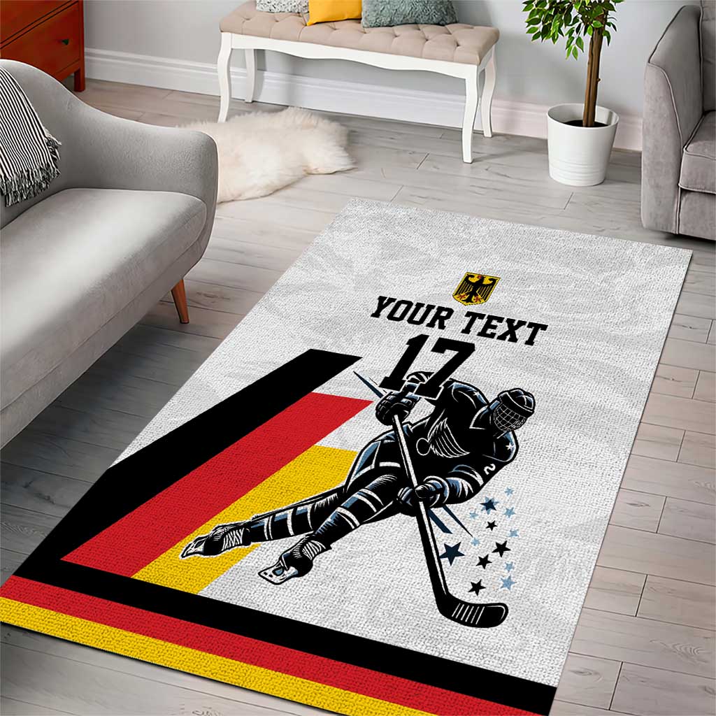 Custom Germany Ice Hockey Area Rug Retro Jersey