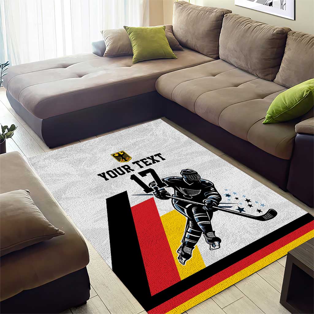 Custom Germany Ice Hockey Area Rug Retro Jersey