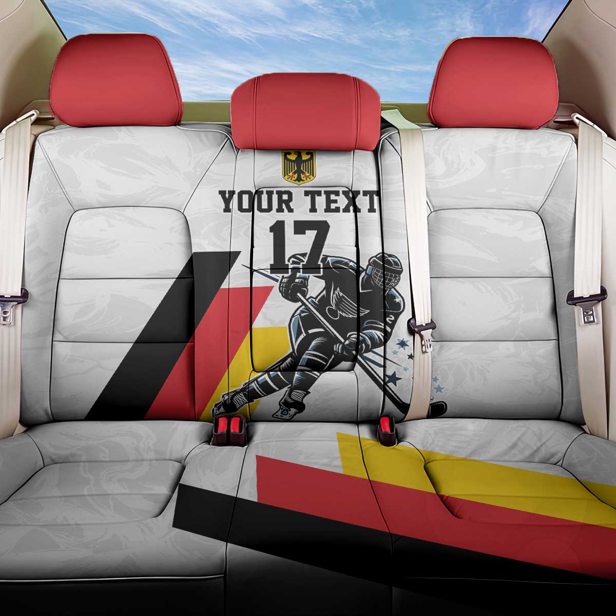 Custom Germany Ice Hockey Back Car Seat Cover Retro Jersey