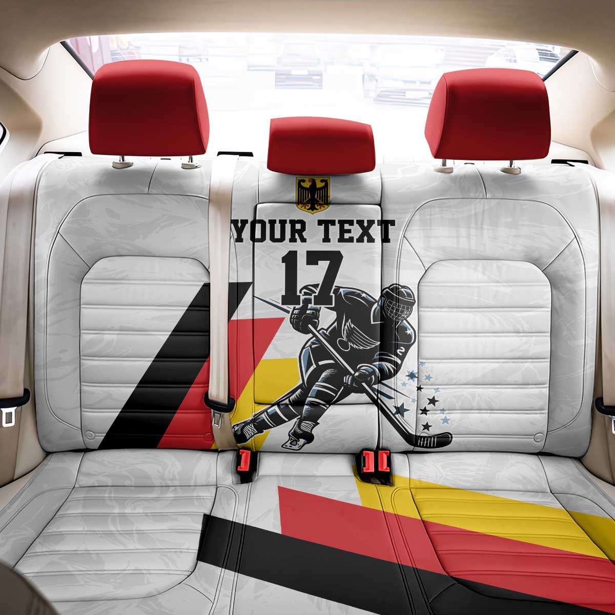 Custom Germany Ice Hockey Back Car Seat Cover Retro Jersey