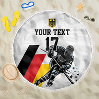 Custom Germany Ice Hockey Beach Blanket Retro Jersey
