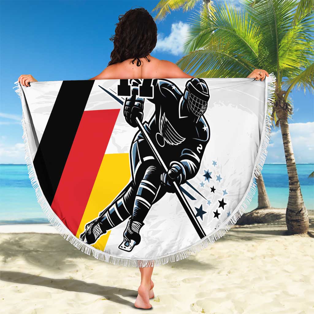 Custom Germany Ice Hockey Beach Blanket Retro Jersey