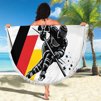 Custom Germany Ice Hockey Beach Blanket Retro Jersey