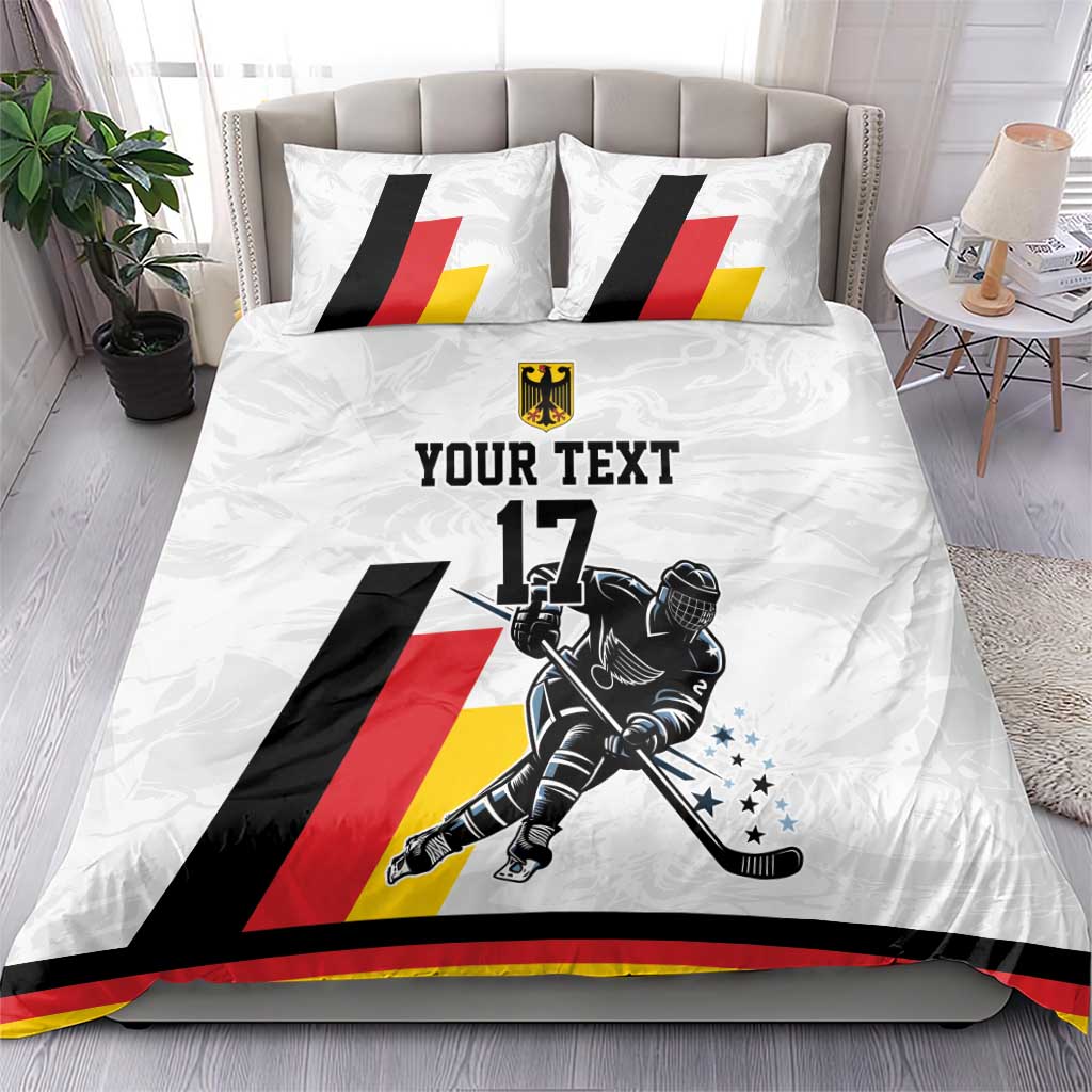 Custom Germany Ice Hockey Bedding Set Retro Jersey