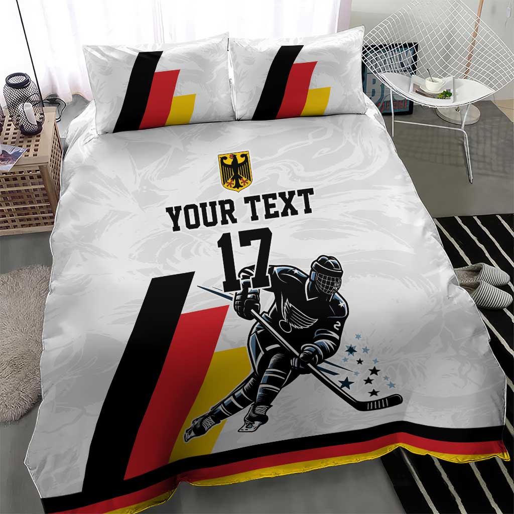 Custom Germany Ice Hockey Bedding Set Retro Jersey