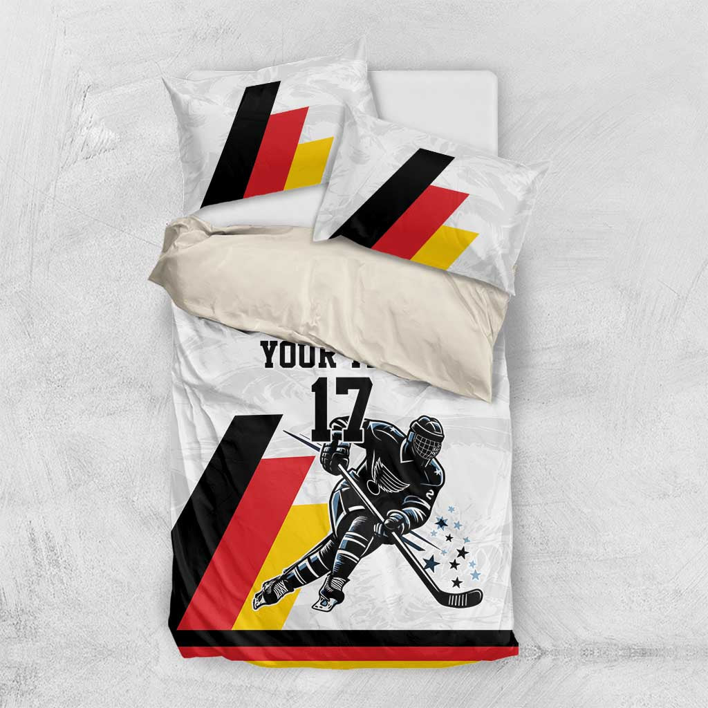 Custom Germany Ice Hockey Bedding Set Retro Jersey
