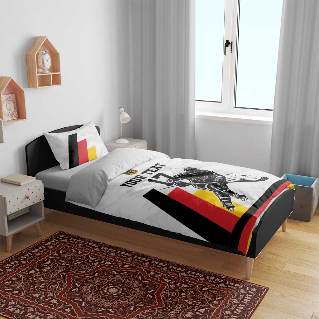 Custom Germany Ice Hockey Bedding Set Retro Jersey
