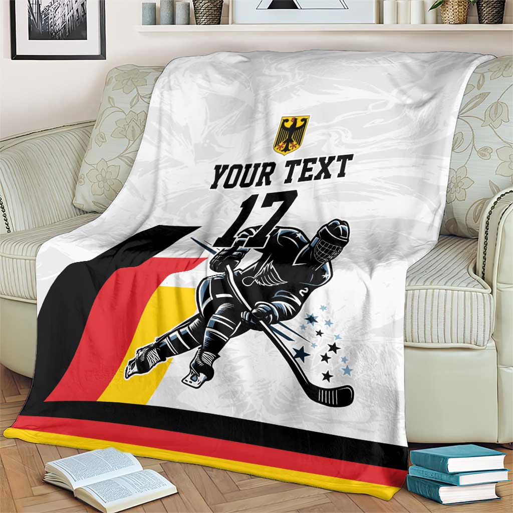 Custom Germany Ice Hockey Blanket Retro Jersey