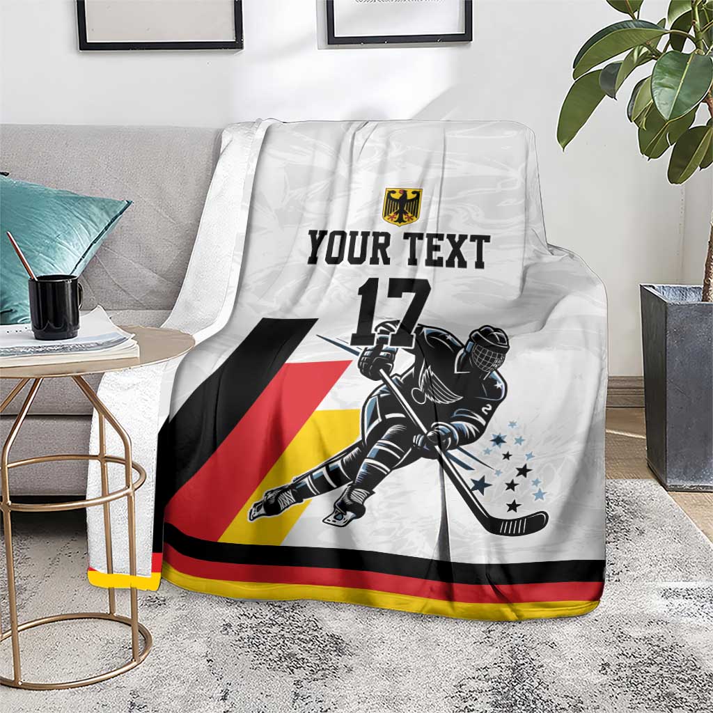 Custom Germany Ice Hockey Blanket Retro Jersey